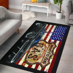 Dodge Charger American Flag Area Rug