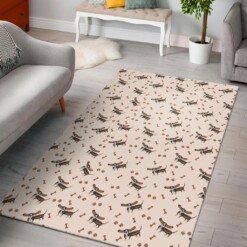 Dog Basset Hound Pattern Print Area Limited Edition Rug