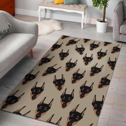 Dog Doberman Pattern Print Area Limited Edition Rug