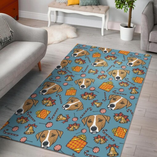 Dog Jack Russell Pattern Print Area Limited Edition Rug