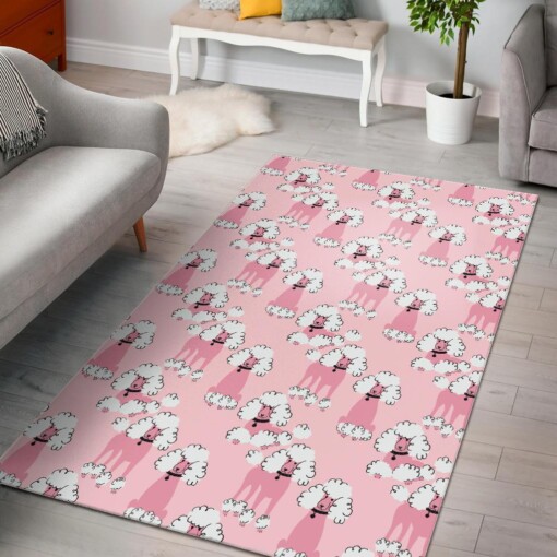 Dog Poodle Print Pattern Area Limited Edition Rug