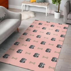 Dog Puppy Schnauzer Pattern Print Area Limited Edition Rug