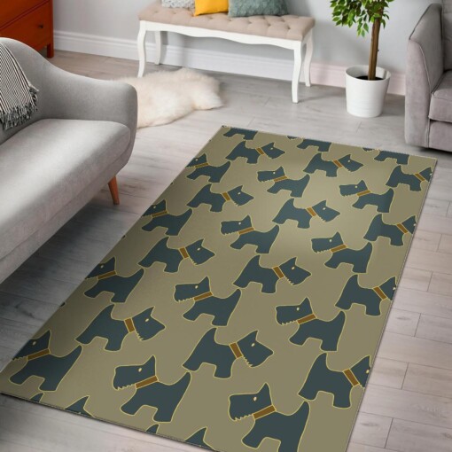 Dog Westie Pattern Print Area Limited Edition Rug