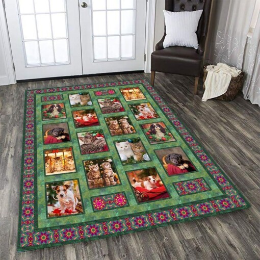 Dogs And Cats Christmas Rectangle Limited Edition Rug