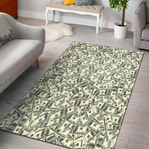 Dollar Money Pattern Print Area Limited Edition Rug
