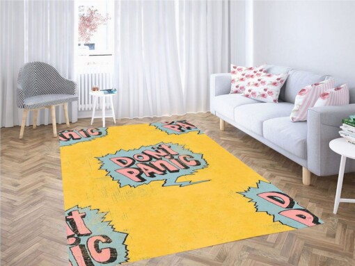 Don T Panic Wallpaper Living Room Modern Carpet Rug