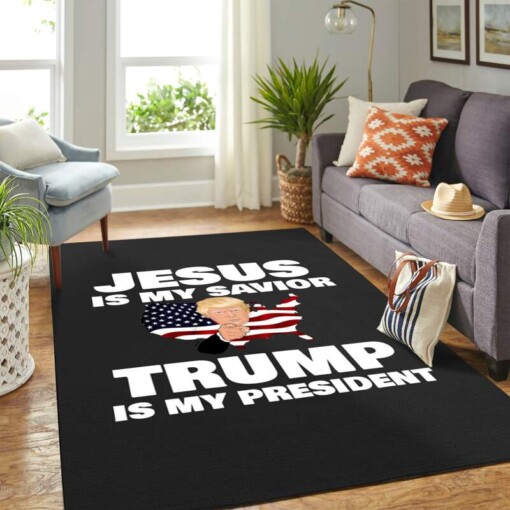 Donal Trump Jesus Carpet Floor Area Rug