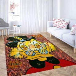 Donald Duck Face Money Carpet Rug