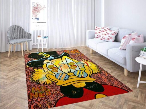 Donald Duck Face Money Carpet Rug