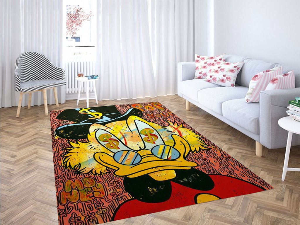 Donald Duck Face Money Living Room Modern Carpet Rug