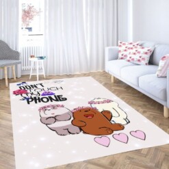 Dont Touch My Phone We Bare Bears Living Room Modern Carpet Rug