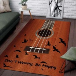 Dont Worry Be Happy Ukulele Rectangle Limited Edition Rug