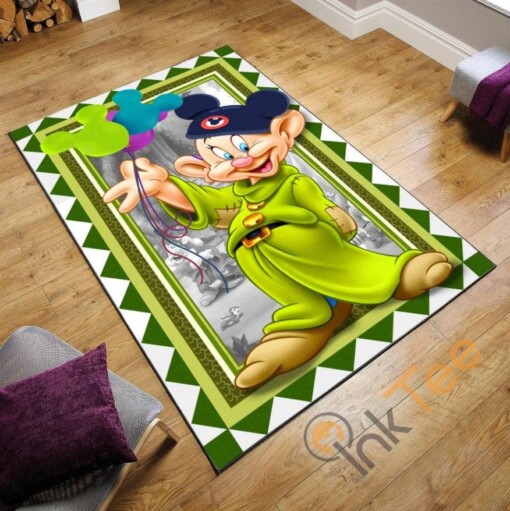 Dopey Cute Dwarf Happy Disney Gift Living Room Bedroom For Lover Rug