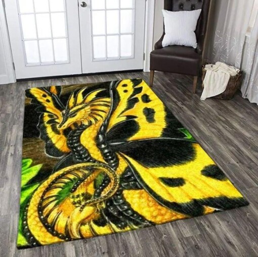 Dragon Butterfly Rectangle Limited Edition Rug