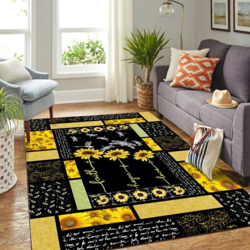 Dragonfly Sunflower Quilt Mk Carpet Area Rug