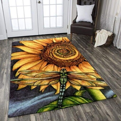 Dragonfly Sunflower Rectangle Limited Edition Rug