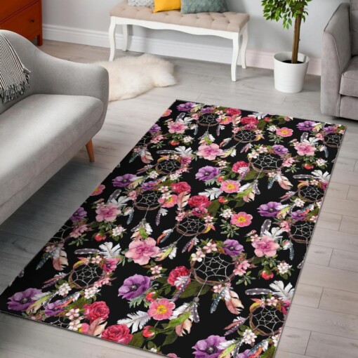 Dream Catcher Flower Boho Feather Area Limited Edition Rug