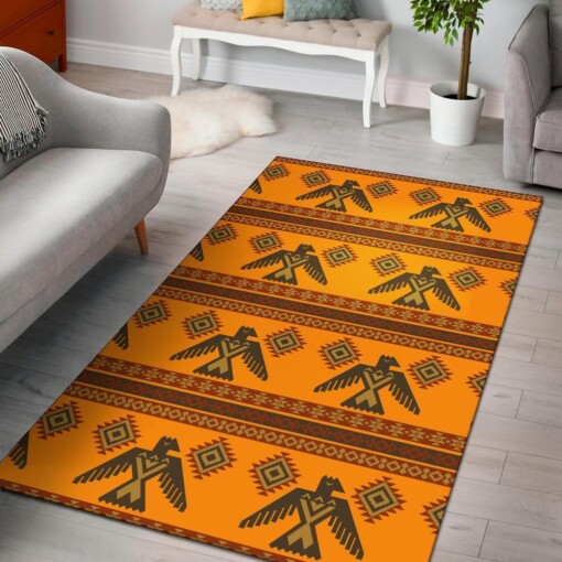 Eagle Aztec Pattern Print Area Limited Edition Rug