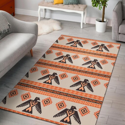 Eagle Aztec Print Pattern Area Limited Edition Rug