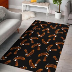 Eagle Black Pattern Print Area Limited Edition Rug