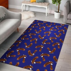 Eagle Blue Pattern Print Area Limited Edition Rug