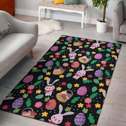 Easter Eggs Pattern Print Design Limited Edition Rug