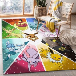 Eevee Pokemon Area Rug  Custom Size And Printing