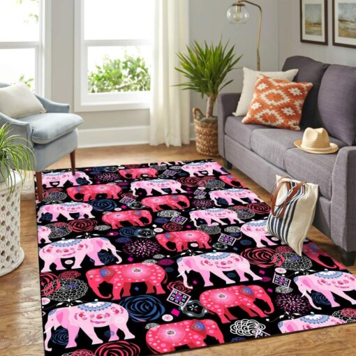 Elephant Pattern Carpet Rug