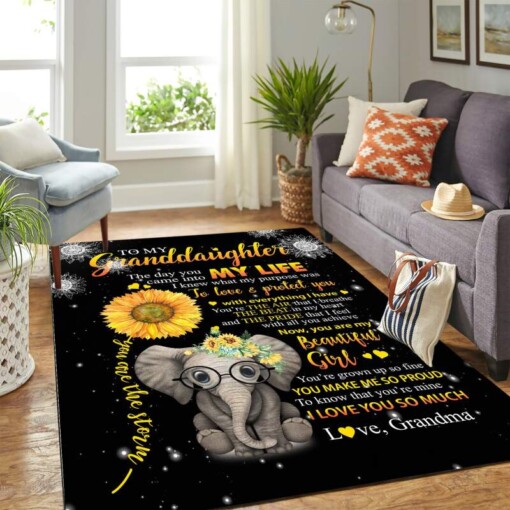 Elephant Sunflower Quilt Mk Carpet Area Rug
