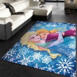 Elsa And Anna Frozen Rug  Custom Size And Printing