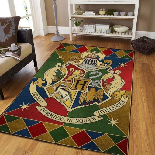 Emblem Hogwarts Harry Potter Rug  Custom Size And Printing