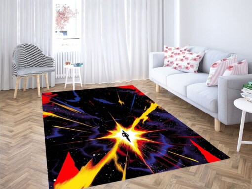 Explosion Captain Marvel Living Room Modern Carpet Rug