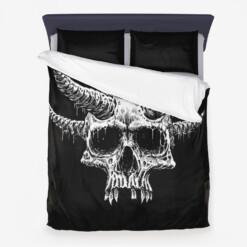 Skull Demon Horn Oversize Print 3 piece Duvet Set