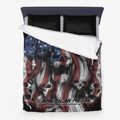 American Skull Flag Heavy metal Music Thrash Metal 3 Piece Duvet Set