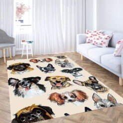 Face Of Dogs Carpet Rug