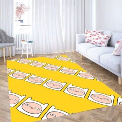 Face Of Finn Pattern Adventure Time Living Room Modern Carpet Rug