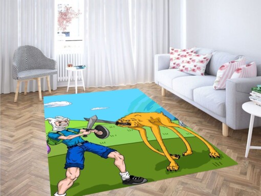 Finn With Sword Another Style Adventure Time Living Room Modern Carpet Rug