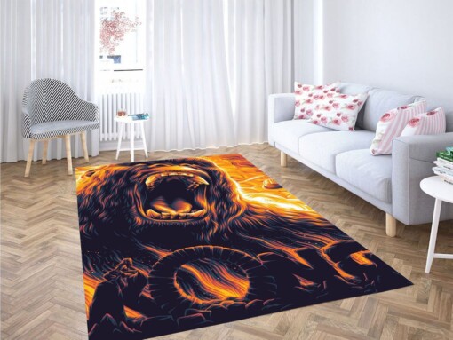 Fire Kong Skull Island Living Room Modern Carpet Rug