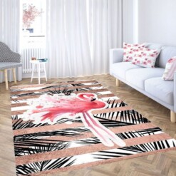 Flamingo Background Living Room Modern Carpet Rug