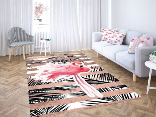 Flamingo Background Living Room Modern Carpet Rug