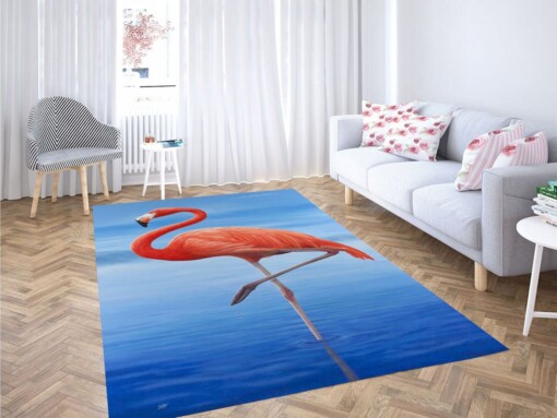 Flamingo Oil Wallpaper Living Room Modern Carpet Rug