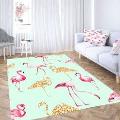 Flamingo Pink Aesthetic Vaporwave Living Room Modern Carpet Rug