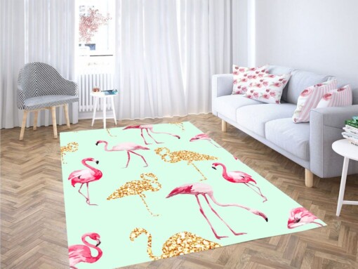 Flamingo Pink Aesthetic Vaporwave Living Room Modern Carpet Rug