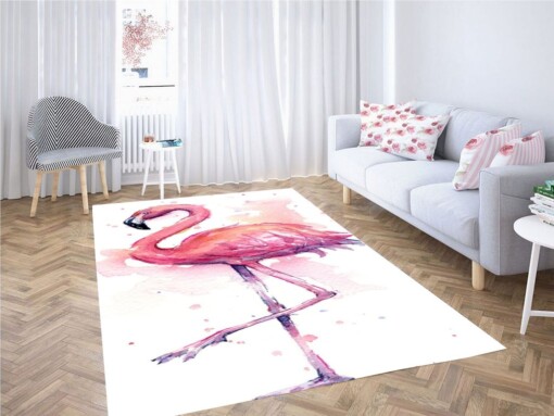Flamingo Pink Wallpaper Living Room Modern Carpet Rug