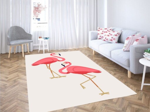 Flamingo Vector Cute Living Room Modern Carpet Rug