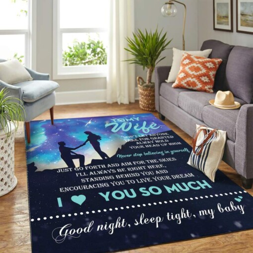 Fleece Blanket To My Wife Love You So Much Mk Carpet Area Rug CEAD48