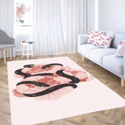 Floral Snake Wallpaper Carpet Rug