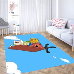Flying Finn And Jack Adventure Time Living Room Modern Carpet Rug