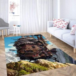 Flying Ship Ghibli Carpet Rug