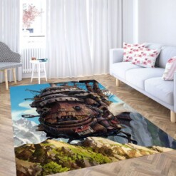 Flying Ship Ghibli Living Room Modern Carpet Rug